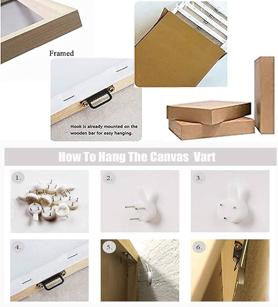 SUNYSUBY- Framed 4 Panels Canvas Modern Minimalist Creative Black Red Round Block Line Wall Decor Décor Art Painting Picture Print Stretched Artwork Hang For Living Dining Room Bedroom Office Family Apartment Restaurant Bar House Decoration (Abstract Art, W32″ x H20″)