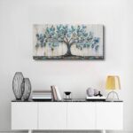 QIYILEXWART Canvas Wall Art For Living Room Wall Decor For Bedroom Office Wall Decoration Green Tree Landscape Painting Abstract Pictures Artwork Room Aesthetic Home Decor 20×40 In