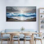 QIYILEXWART Canvas Wall Art For Living Room Wall Decor For Bedroom Office Wall Decoration Ocean Waves Landscape Painting Farmhouse Pictures Artwork Room Aesthetic Home Decor 20×40 In