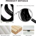 AUUAUU Abstract Canvas Wall Art Set of 3 Modern Minimalist Wall Decor Black White Brushstroke Painting Artwork 16×24 Inch Framed Posters Prints for Living Room Bedroom Office