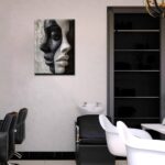 NSPYBRVV Modern Abstract Female Face Wall Art Trendy Black and White Wall Decor Black and White Abstract Female Portrait Canves Poster Painting for Kitchen Bathroom Living Room Aesthetic 12×16 inch