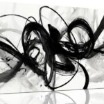 AUUZAIUA Abstract Wall Art for Living Room Black and White Swirl Lines Pictures Large Minimalist Artwork for Bedroom Kitchen Office Canvas Prints 20″x40″