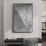 Framed Black And White Abstract Wall Art, Modern City Architecture Prints Paintings for Walls, Large Contemporary Geometric Lines Pictures for Living Room Dining Bedroom Hallway Home Decor 24×36 In