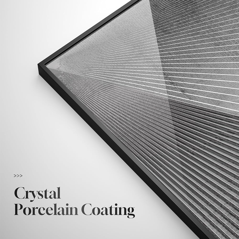 Framed Black And White Abstract Wall Art, Modern City Architecture Prints Paintings for Walls, Large Contemporary Geometric Lines Pictures for Living Room Dining Bedroom Hallway Home Decor 24×36 In