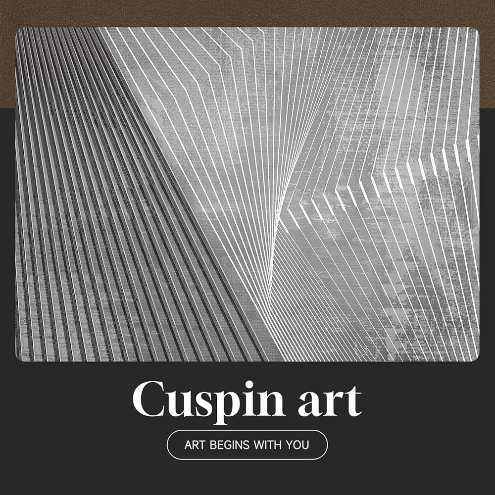 Framed Black And White Abstract Wall Art, Modern City Architecture Prints Paintings for Walls, Large Contemporary Geometric Lines Pictures for Living Room Dining Bedroom Hallway Home Decor 24×36 In