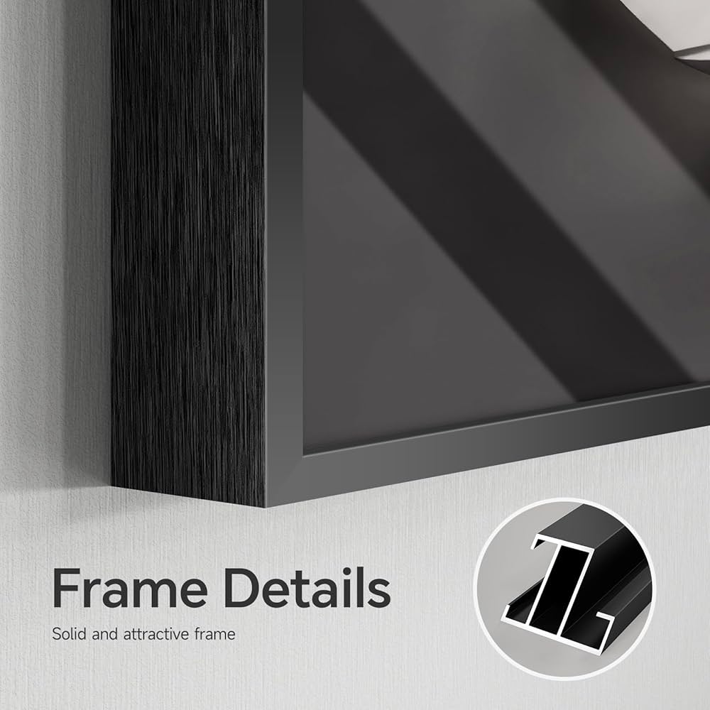 Large Framed Modern Black and White Wall Art for Living Room, Set of 2 Abstract Geometric Print Paintings Decor, Luxury Bright Style Artwork Pictures for Bedroom Dining Room Hallway 24×36 Inch