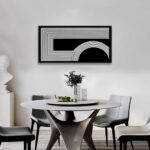 Abstract Wall Art Modern Canvas Art Wall Decor Geometric Line Canvas Artwork Print Paintings Black And White Art Modern Picture For Bedroom Art Office Home Decor 20″X 40″ With Framed