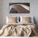 Abstract Wall Art Brown Canvas Art Wall Decor Print Abstract Wall Decor Modern Minimalist Black And White Canvas Painting Bathroom Picture For Bedroom Office Home Artwork 20″ X 40″ With Framed