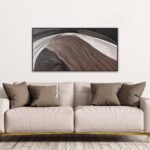 Abstract Wall Art Brown Canvas Art Wall Decor Print Abstract Wall Decor Modern Minimalist Black And White Canvas Painting Bathroom Picture For Bedroom Office Home Artwork 20″ X 40″ With Framed