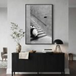 Framed Modern Black and White Wall Art, Modern Animal Panda Canvas Prints Paintings Artwork for Walls, Minimalist Panda Pictures for Living Room Bedroom Dining Room Lounge Office Wall Decor 24×36 In