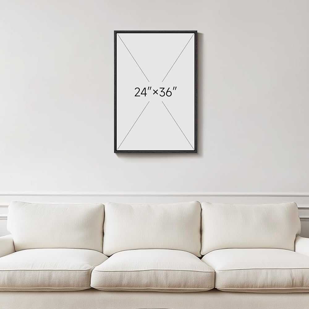 Framed Modern Black and White Wall Art, Modern Animal Panda Canvas Prints Paintings Artwork for Walls, Minimalist Panda Pictures for Living Room Bedroom Dining Room Lounge Office Wall Decor 24×36 In