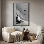 Framed Modern Black and White Wall Art, Modern Animal Panda Canvas Prints Paintings Artwork for Walls, Minimalist Panda Pictures for Living Room Bedroom Dining Room Lounge Office Wall Decor 24×36 In