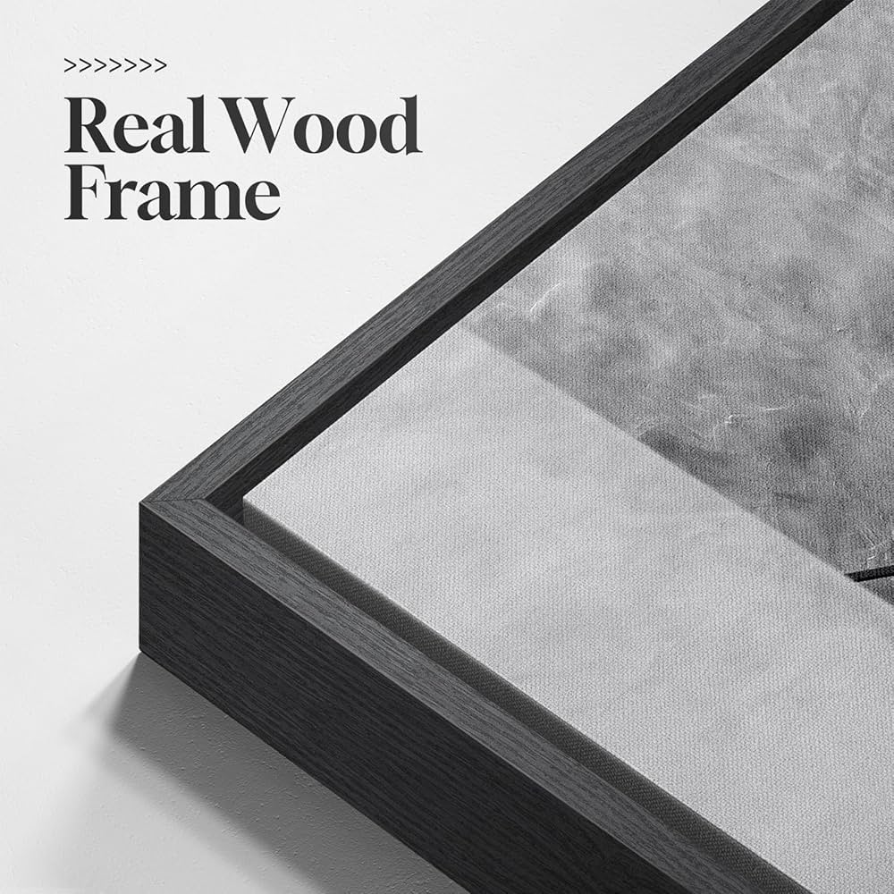 Framed Modern Black and White Wall Art, Modern Animal Panda Canvas Prints Paintings Artwork for Walls, Minimalist Panda Pictures for Living Room Bedroom Dining Room Lounge Office Wall Decor 24×36 In