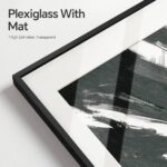 Large Framed Modern Black and White Wall Art, 2 Piece Minimalist Abstract Line Print Paintings, Bright Style Pictures Artwork Decor for Living Room Bedroom Dining Room Hallway 24×36 Inch