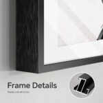 Large Framed Modern Black and White Wall Art, 2 Piece Minimalist Abstract Line Print Paintings, Bright Style Pictures Artwork Decor for Living Room Bedroom Dining Room Hallway 24×36 Inch