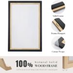 Large Framed Black and White Abstract Wall Art for Living Room, 2 Piece Modern Canvas Prints Wall Paintings Artwork for Walls, Minimalist Black Lines Pictures for Hallway Office Wall Decor 24×36 In