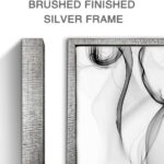 Framed Abstract Canvas Wall Art: Large Black and White Ink Painting Minimalist Artistic Watercolor Artwork for Living Room