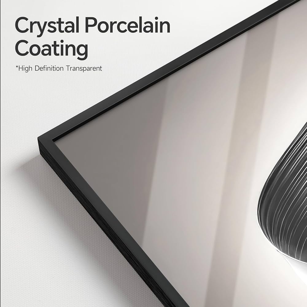 Large Framed Modern Abstract Wall Art 3 Piece Set, Black and White Decorative Artwork, Minimalist Trendy Line Geometric Bright Style Pictures Prints for Living Room Hallway and Office 24×36 Inch