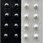 NANKAI Art Hand-Painted Black and White Abstract Art Oil Painting 36×24 inch Contemporary Minimalist Art Home Wall Decoration Painting