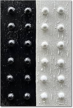 NANKAI Art Hand-Painted Black and White Abstract Art Oil Painting 36×24 inch Contemporary Minimalist Art Home Wall Decoration Painting