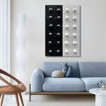 NANKAI Art Hand-Painted Black and White Abstract Art Oil Painting 36×24 inch Contemporary Minimalist Art Home Wall Decoration Painting