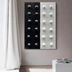 NANKAI Art Hand-Painted Black and White Abstract Art Oil Painting 36×24 inch Contemporary Minimalist Art Home Wall Decoration Painting