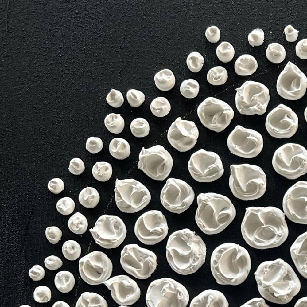 Art Abstract Oil Painting Modern Art Oil on Canvas Wall Art Deco 24×24 inches, Black and White