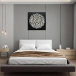 Art Abstract Oil Painting Modern Art Oil on Canvas Wall Art Deco 24×24 inches, Black and White