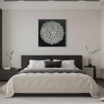 Art Abstract Oil Painting Modern Art Oil on Canvas Wall Art Deco 24×24 inches, Black and White