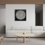 Art Abstract Oil Painting Modern Art Oil on Canvas Wall Art Deco 24×24 inches, Black and White