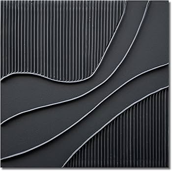 NANKAI Art Hand-Painted Black Texture Minimalist Oil Painting 24×24 inch Abstract Home Wall Art Deco Painting