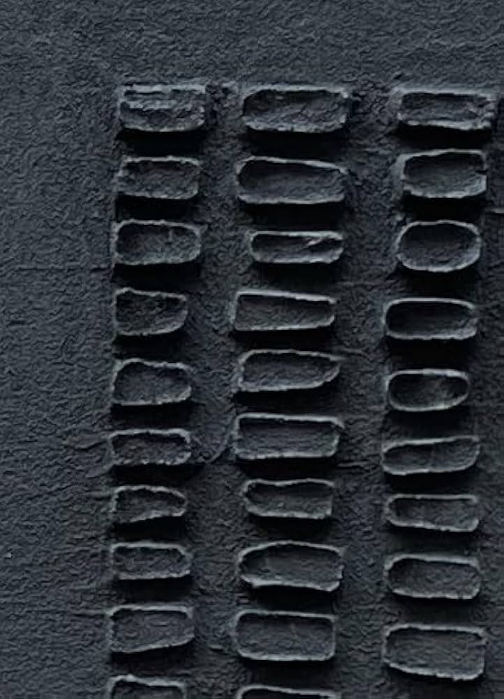 NANKAI Art Hand-Painted Black Thick Texture Abstract Art Contemporary Minimalist Canvas Oil Painting Home and Office Wall Decoration Art, 24×24 inches