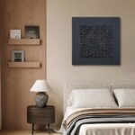 NANKAI Art Hand-Painted Black Thick Texture Abstract Art Contemporary Minimalist Canvas Oil Painting Home and Office Wall Decoration Art, 24×24 inches