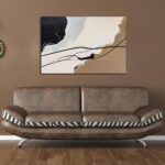 Abstract Wall Art Canvas Decor Large Abstract Art Paintings for Living Room Brown and Grey Fantasy Graffiti Pictures for Home Bedroom Kitchen Decorations (32x48inches)