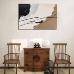 Abstract Wall Art Canvas Decor Large Abstract Art Paintings for Living Room Brown and Grey Fantasy Graffiti Pictures for Home Bedroom Kitchen Decorations (32x48inches)